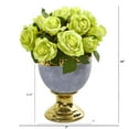 thumbnail image 3 of Rose Artificial Arrangement in Urn with Gold Trimming, 3 of 3