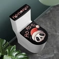 thumbnail image 2 of Renewold Toilet Lid Dust Cover Set of 2 Christmas Panda HO-HO-HO Tank Lid Covers Anti Splash Liquid Resistant Fit Most Round and Elongated Oval Toilet Bathroom, 2 of 5