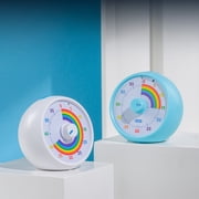 Visual Timer for Kids, 60-Minute Countdown for Classroom Office Kitchen, Desk Timer Kids Time Management Tools with Silent Operation, Pomodoro Timer Rainbow Pattern