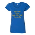 thumbnail image 3 of Gold Feed Me Tacos And Tell Me I'm Pretty Cinco de Drinco Cinco De Mayo Women’s Standard V-Neck Tee, Royal, Small, 3 of 5