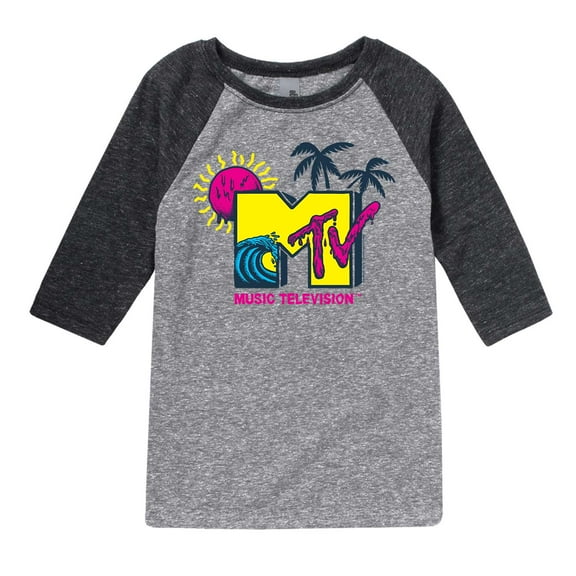 MTV - Wave Logo - Toddler And Youth Raglan Graphic T-Shirt