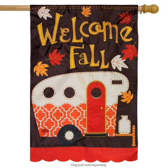 Briarwood Lane Fall Camper Applique House Flag
