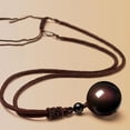 thumbnail image 4 of Runquan 5-6pack Natural Necklace Obsidian Pendant Good Luck Bead Rainbow Eyes 6 Pcs, 4 of 8