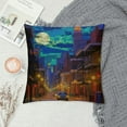 thumbnail image 2 of FUMJ  Decorative Throw Pillow Covers Old Street Pubs Bars Neon Lights French Quarter Orleans Vintage Bourbon Mardi Gras Night Louisiana Square Cushion Case for Home Decor, 2 of 5