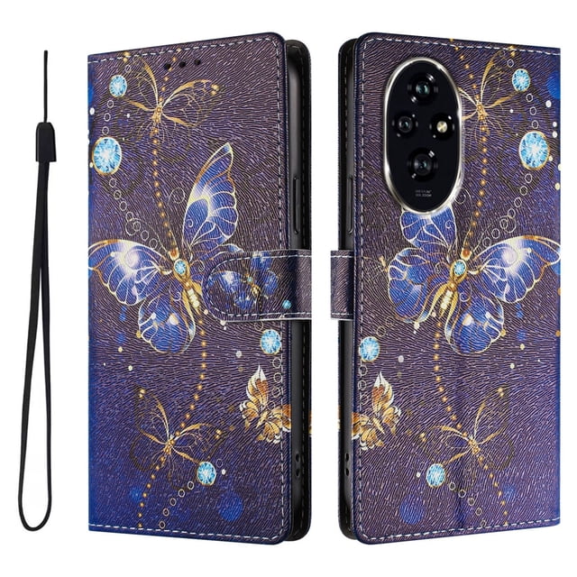 FOXDOCK Funda Tipo Cartera para Honor 200 Pro con Soporte y Correa – Diseño de Patrones Lindos