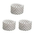thumbnail image 4 of Thinsony Femmes Chic Perle Strass Stretch Bracelet Mariage Bal pour Mariée Blanc 6 Rangée 3Set, 4 of 6