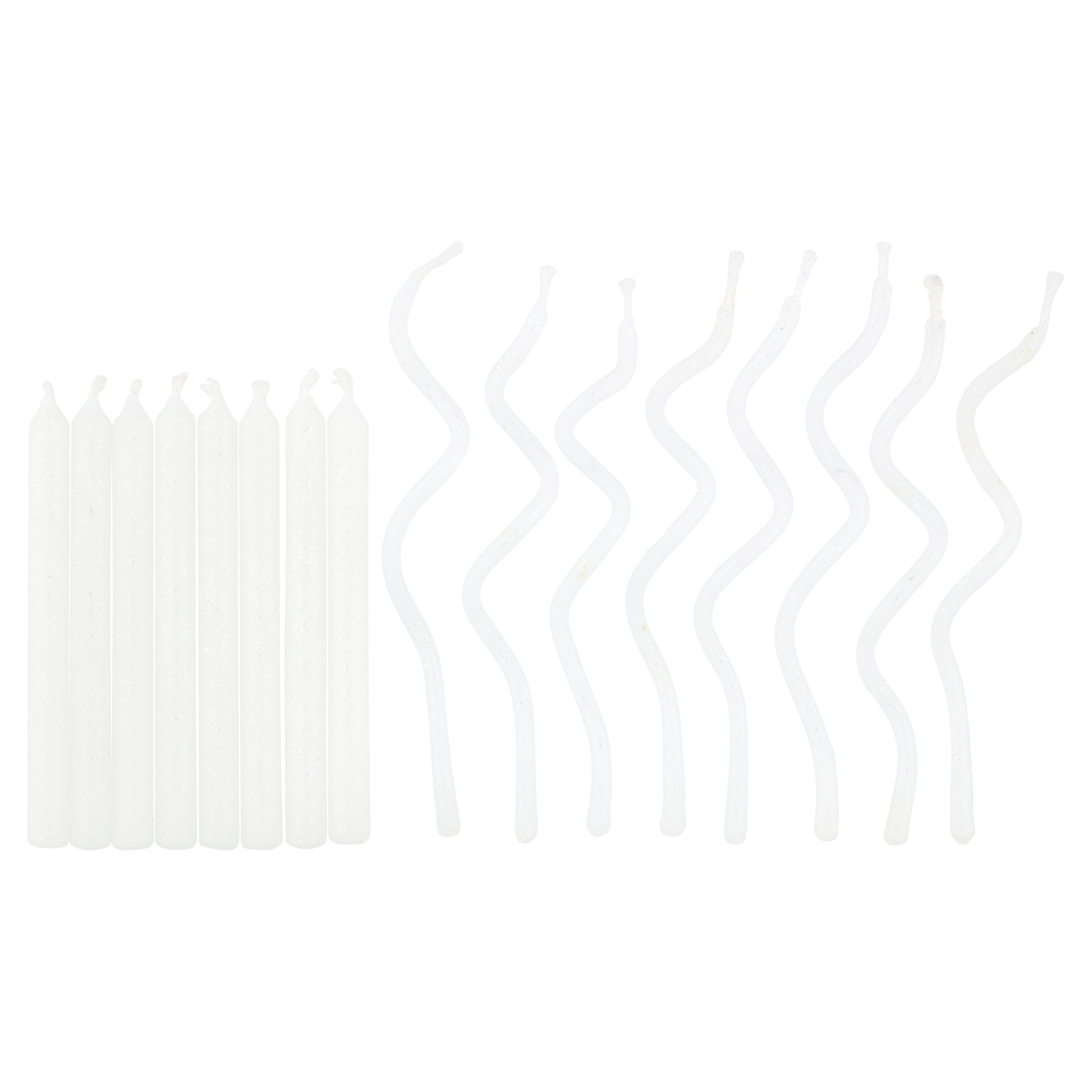 (3 pack) Great Value White Straight & Wavy Birthday Candles, 16 Count