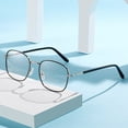 thumbnail image 4 of Montura de gafas de metal para hombre, moda anti-luz azul, espejo plano, montura de gafas retro, gafas que cambian de color para mujer, 4 of 5