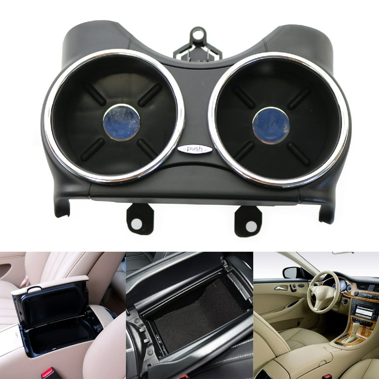 Hesroicy Water Cup Holder Dual Hole Multifunctional Black Car Styling Drinks  Stand Bracket 2196800414 for Mercedes-Benz CLS-W219 