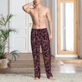thumbnail image 2 of Gukieu Beautiful Purple Butterflies Print Men's Home Trousers, Elastic Drawstring Home Pajamas Clothing Suitable for Adult Men-Medium, 2 of 6