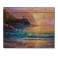 thumbnail image 3 of Designart 'Romantic Beach During Warm Evening' Nautical & Coastal Print on Natural Pine Wood, 3 of 5