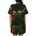 thumbnail image 3 of Picia Hybrid Parrot in the Forest Pajamas Sets for Women Soft Short-Sleeved Pjs with Lounge Shorts Two Piece Sleepwear-4X-Large, 3 of 9