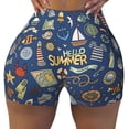 thumbnail image 2 of Lsque Marine Nautical Pattern High Waisted Biker Shorts for Women-Tummy Control Fitness Athletic Workout Running Yoga Gym Shorts,Moisture-Wicking-X-Large, 2 of 9