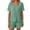 Green, variant on Women's Ribbed Knit Short Set V-Neck Short Sleeve Tops High Waist Shorts Soft Cozy Loungewear Outfits for Daily Home Wear XL