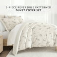 thumbnail image 3 of Noble Linens Delicate Floral Ivory 2-Piece Patterned Duvet Cover Set, Twin, 3 of 7