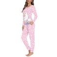thumbnail image 2 of Renewold Cartoon Cute Alpaca Women Pajama Sets Two-Piece Casual Loose Nightwear Long Sleeve Sleepwear Soft Pj Lounge Sets with Long Pants Size 2XL, 2 of 5