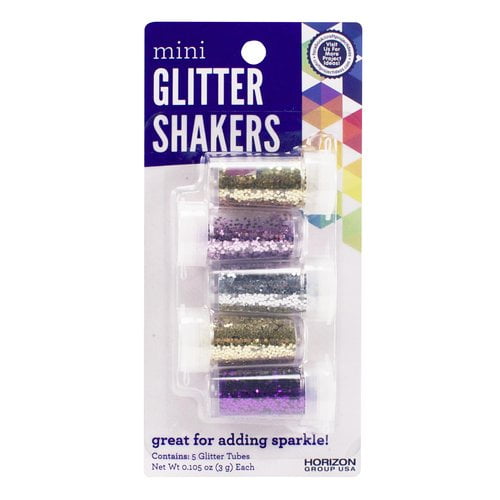 Horizon Group USA Assorted Mini Glitter Shakers, 5 Piece