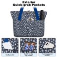 thumbnail image 2 of Tote Bag for Women - Dark Blue Christmas Snowflake Pattern Shoulder Bag - Large Utility Work Duffle Bag with Zipper Handbag for Travel, Work, Sprots, 2 of 5