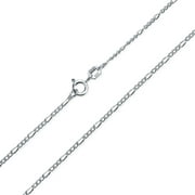 Plain Simple Figaro Chain Necklace for Men for Women 925 Sterling Silver 40 Gauge Made In Italy 20 Inch