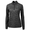 thumbnail image 2 of Women's Cutter & Buck Black Dartmouth Big Green Traverse Camo Quarter-Zip Pullover Top, 2 of 3