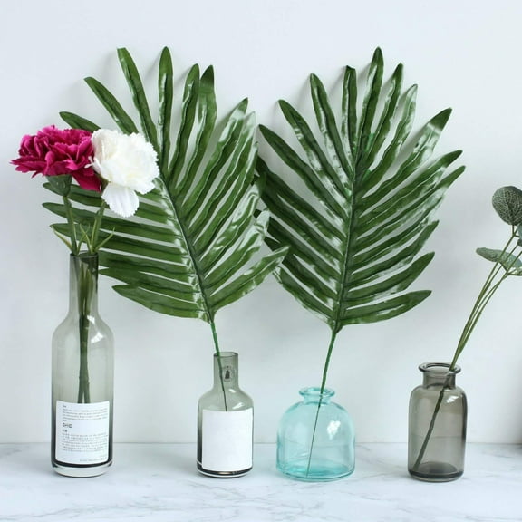 Yirtree 12Pcs Palm Artificial Plants Leaves Decorations Faux Large Tropical Palm Leaves Imitation Ferns Artificial Plants Leaf for Home Kitchen Party Flowers Arrangement Wedding Decorations