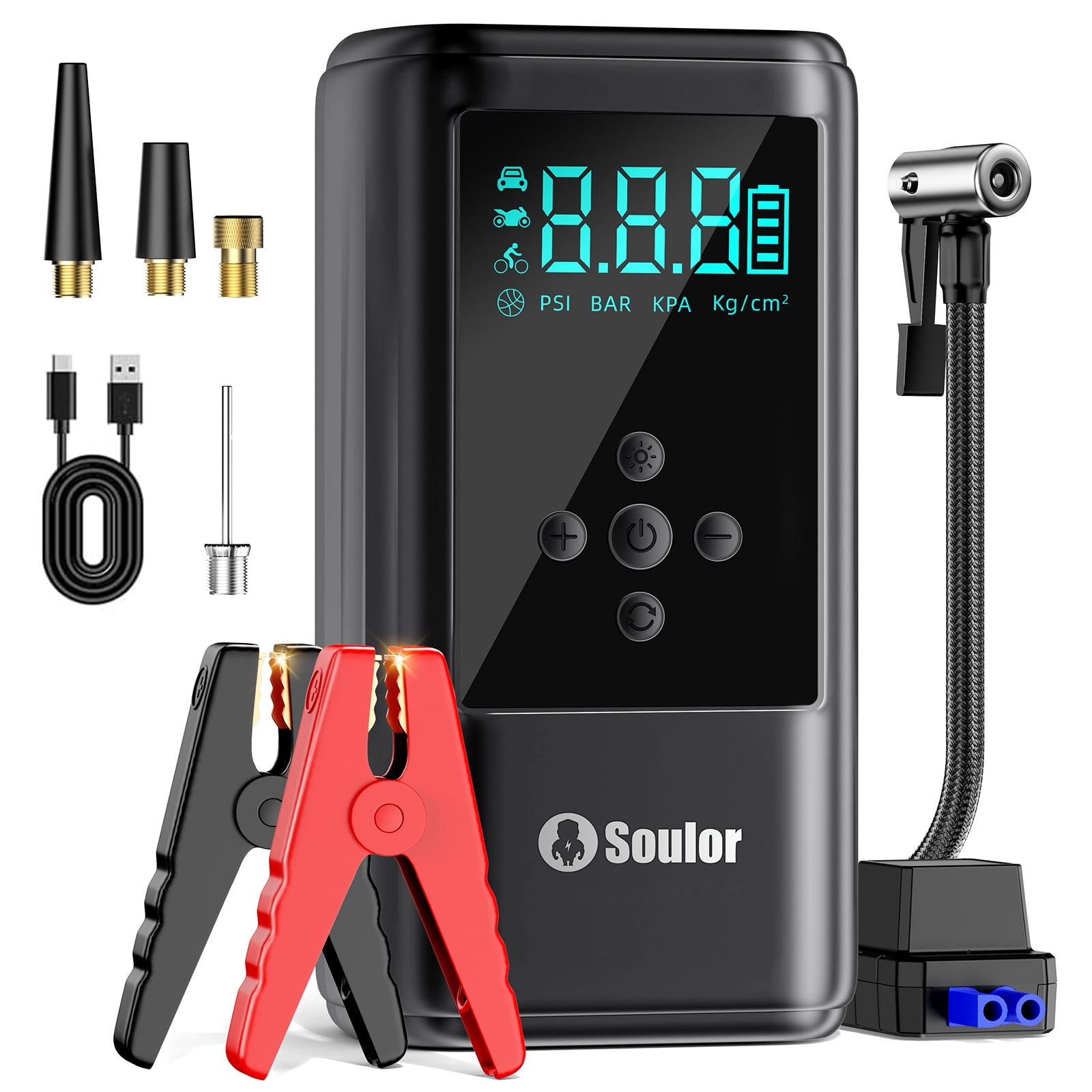 Soulor 6000A Jump Starter with Air Compressor
