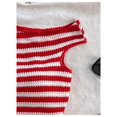 thumbnail image 3 of Conjunto de ropa Verdusa para mujer a rayas con hombros descubiertos, rojo/blanco, 3 of 5