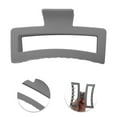 thumbnail image 3 of Unique Bargains 1 Pc Fashion Rectangle Frosted Hair Clips Hairdo Clip for Home Gray, 3 of 5