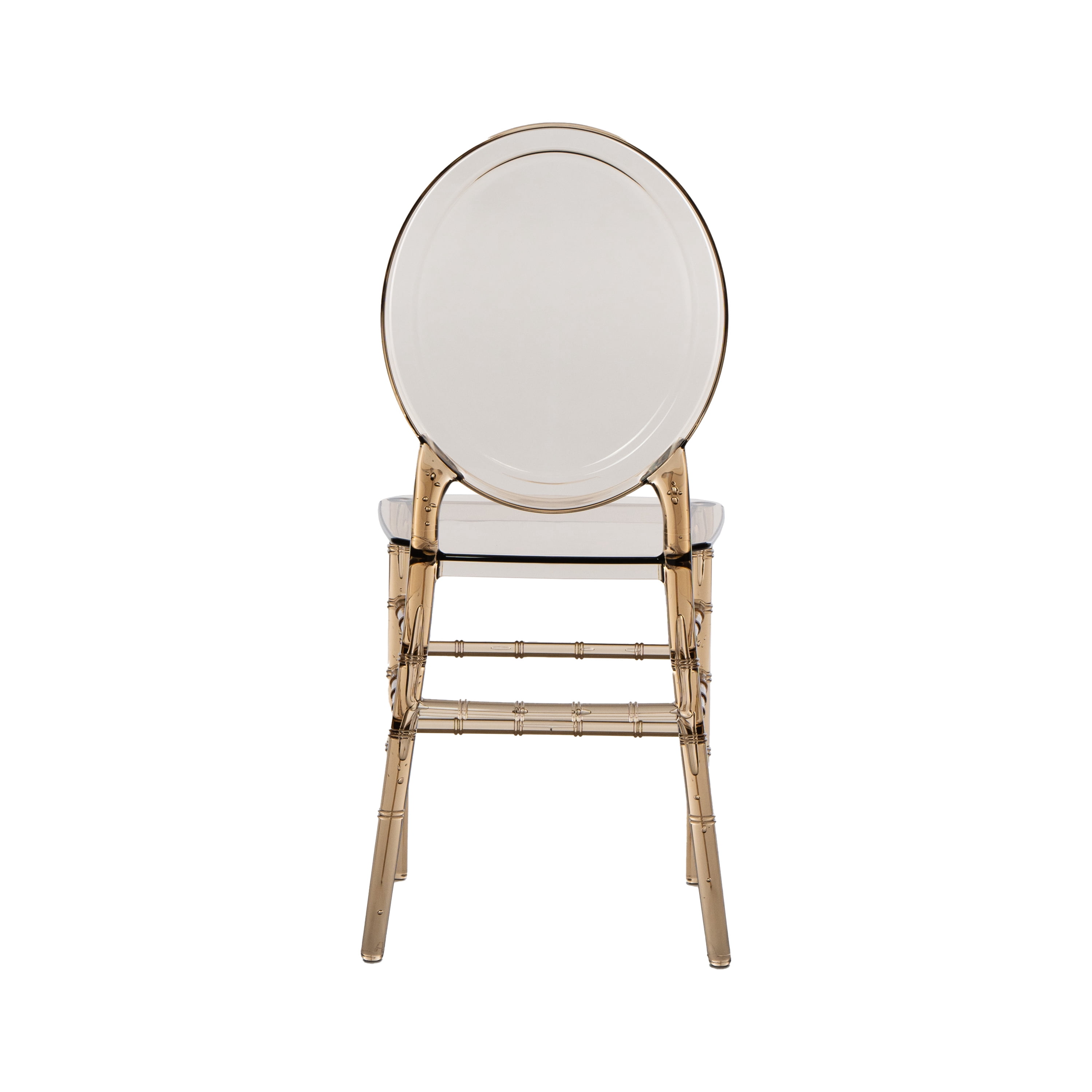 Techni Home Chiavari Style Ghost Chair, Set of 2 Stackable Acrylic Chairs for Weddings, Parties, Events, Extra Dining Seating, Modern Versatile for Indoor/Outdoor Use, Amber