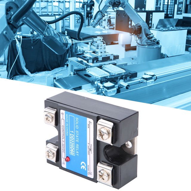Relé De Estado Sólido DC SSR Entrada 3-32VDC Carga 5-220VDC Relé De Control Placa Base Radiante De Aluminio Luz Indicadora De LED