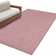 thumbnail image 2 of Nude Pink 3x5 Area Rugs, Farmhouse Burlap Solid Pink Color Modern Linen Texture Non-Skid Rubber Backing Large Rectangle Rugs - Living Room Bedroom Home Office, Indoor Floor Mat Carpets Washable Rug, 2 of 9