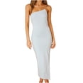 thumbnail image 1 of Bigersell Tank Maxi Dress Fashion Women Summer Casual Backless Solid Color Sleeveless Backless Dress Plus Slip Dress Style 25707, Female Maxi Dresses Blue M, 1 of 9