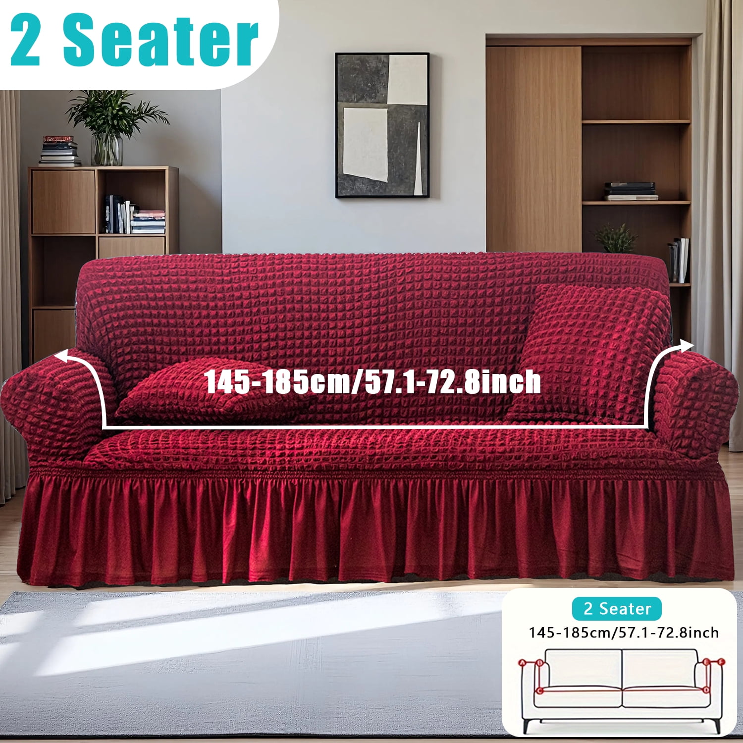 Non-slip Sofa Cover, Reusable Dust-Proof Protector for 1-4 Seater Couches, Indoor & Outdoor Use Weather Resistant Cushions