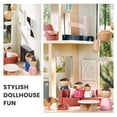 thumbnail image 6 of Tiny Land Modern Dollhouse, Wooden Doll House with 7 Rooms & Doll Figures, Montessori Pretend Tiny Home Play for Ages 3+, 6 of 7