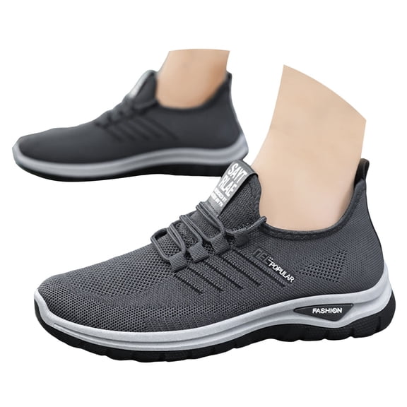 Mepaouo Men's Running Shoes Lightweight Walking Shoes Mesh Workout Casual Sports Shoes(Grey,10)