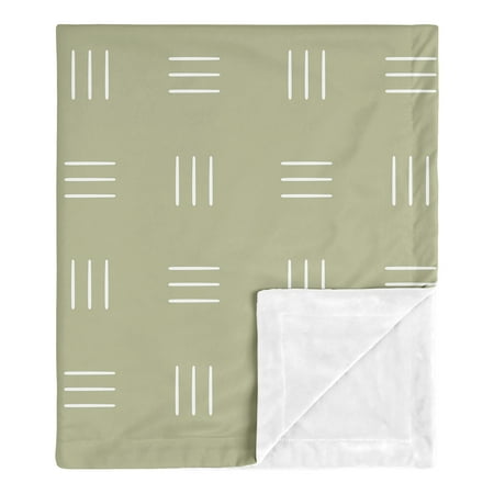 UPC: 0846480096009 | Boho Hatch Sage and White Baby Security Blanket Boy or Girl by Sweet Jojo Designs