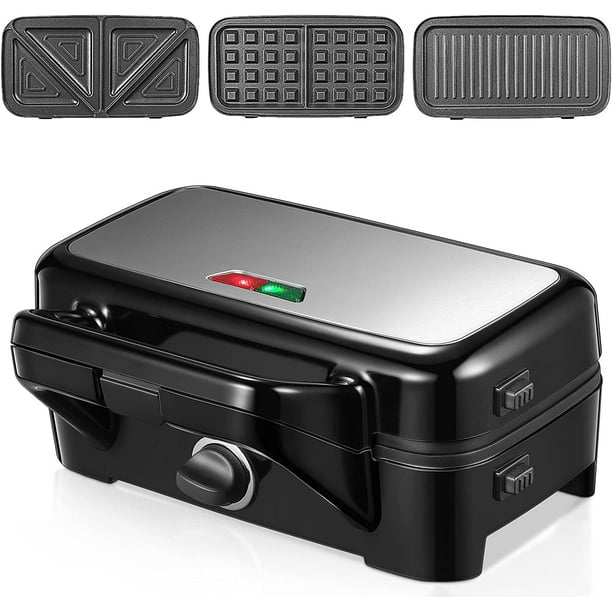 3 in 1 Sandwich Maker, Waffle Maker with Removable Plates, 1200W Panini Press with