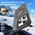 thumbnail image 4 of Magnetic for iPhone 14 Pro Max Case with Screen Protector, Built-in Metal Camera Kickstand,[Compatible with Magsafe] [Wireless Charging] Matte Protective Phone Cover for Men Women Girls - Grey, 4 of 14