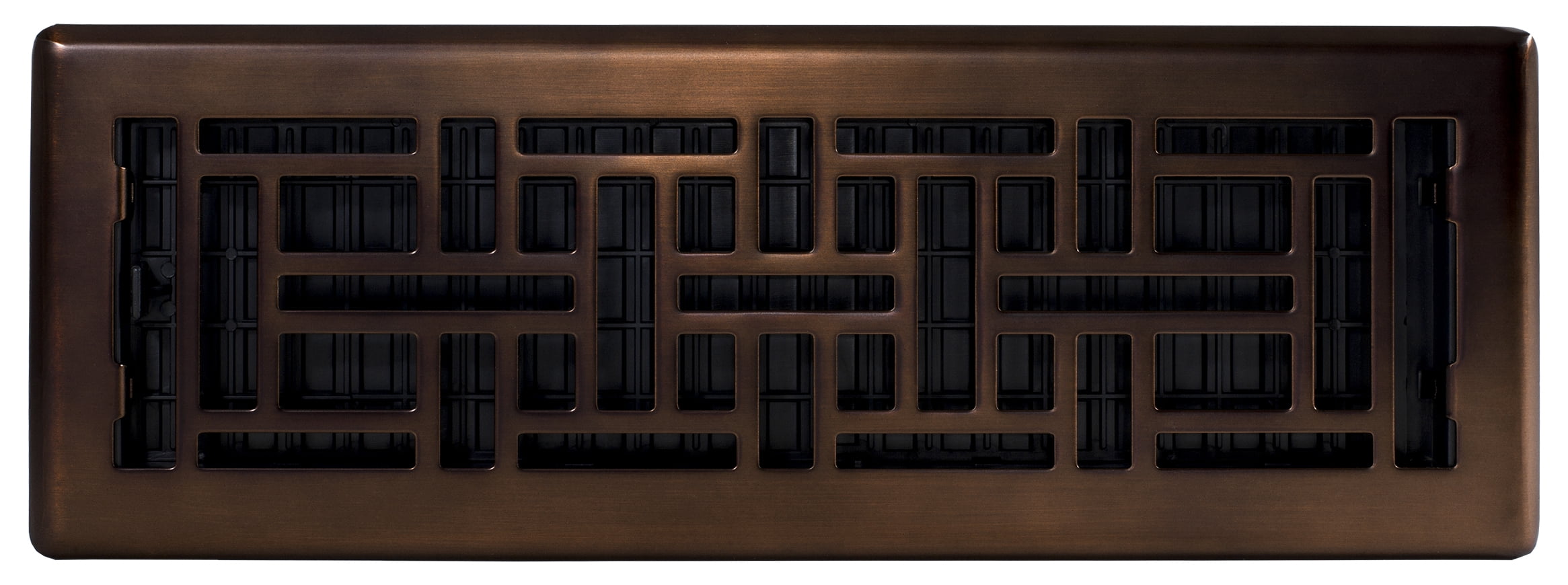 Decor Grates 4" x 14" Oriental Design Steel Plated Rubbed Bronze Floor Register