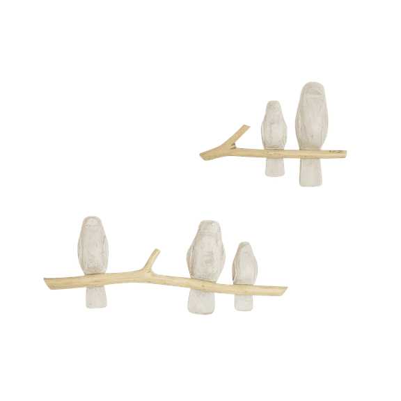 Crane Baby Woodland Nursery Décor, 2 Piece Wooden Wall Décor for Boys and Girls, 17” x 7" and 9” x 6.5"