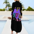 thumbnail image 2 of I love 80's Girl 1980s Fashion Theme Party Outfit Eighties Costume Long Sleeved Shirt Dress women's summer jumpsuit, 2 of 6