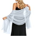 thumbnail image 2 of Women Sheer Chiffon Shawl Wrap Lightweight Scarf Elegant Evening Cover Up Soft Breathable Long Scarf for Dress Formal Party Wedding Beach Sunscreen Wrap Fashion Accessory Gift Idea, 2 of 8