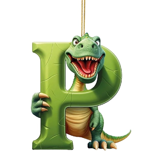 Colgante para acrílico dinosaurio letra P forma ornamento árbol de Navidad coche 2D plano