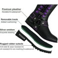 thumbnail image 2 of Dream Apparel Women's Motorcycle Riding Boots Knee High Boots Biker Boots Lace Up, 2 of 5