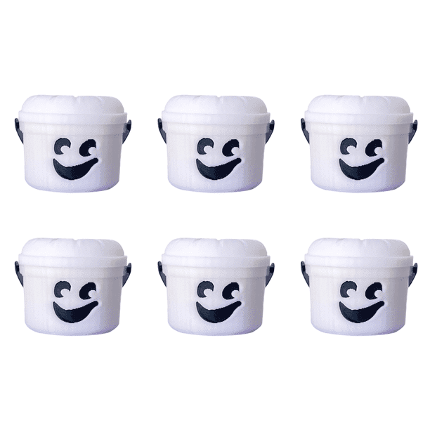 Cubos Halloween Con Adornos Paja Calabaza para () Blanco