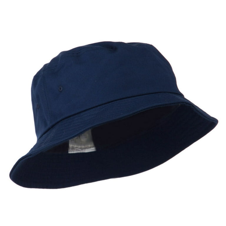 Big Size Cotton Blend Twill Bucket Hat - Navy XL-2XL - Walmart.com