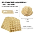 thumbnail image 2 of 200pcs Love Heart Pattern Gold Embossed Wax Seal Looking Heart Envelope Seals for Wedding Invitations, Gift Wrap, Envelope, Christmas Card, 2 of 7