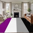 thumbnail image 2 of Color Stripes Area Rugs 5x7 ft Black Gray White Purple Striped Abstract Washable Rug Non Slip Indoor Carpet Absorbent Floor Mat for Living Room Bedroom Dining Room, 2 of 9