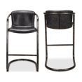 thumbnail image 2 of Moe's Home Collection Freeman Barstool Onyx in Black Leather (Set of  2), 2 of 6