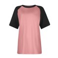 thumbnail image 4 of Timegard Plus Size Tops for Women Crewneck Drop Shoulder Color Block Casual Comfy Short Sleeve Tee Shirts, 4 of 5